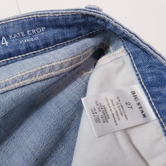 Big Star Jeans Nova XVI Kate Crop Straight Leg Low Rise Light wash Denim - Picture 4 of 10